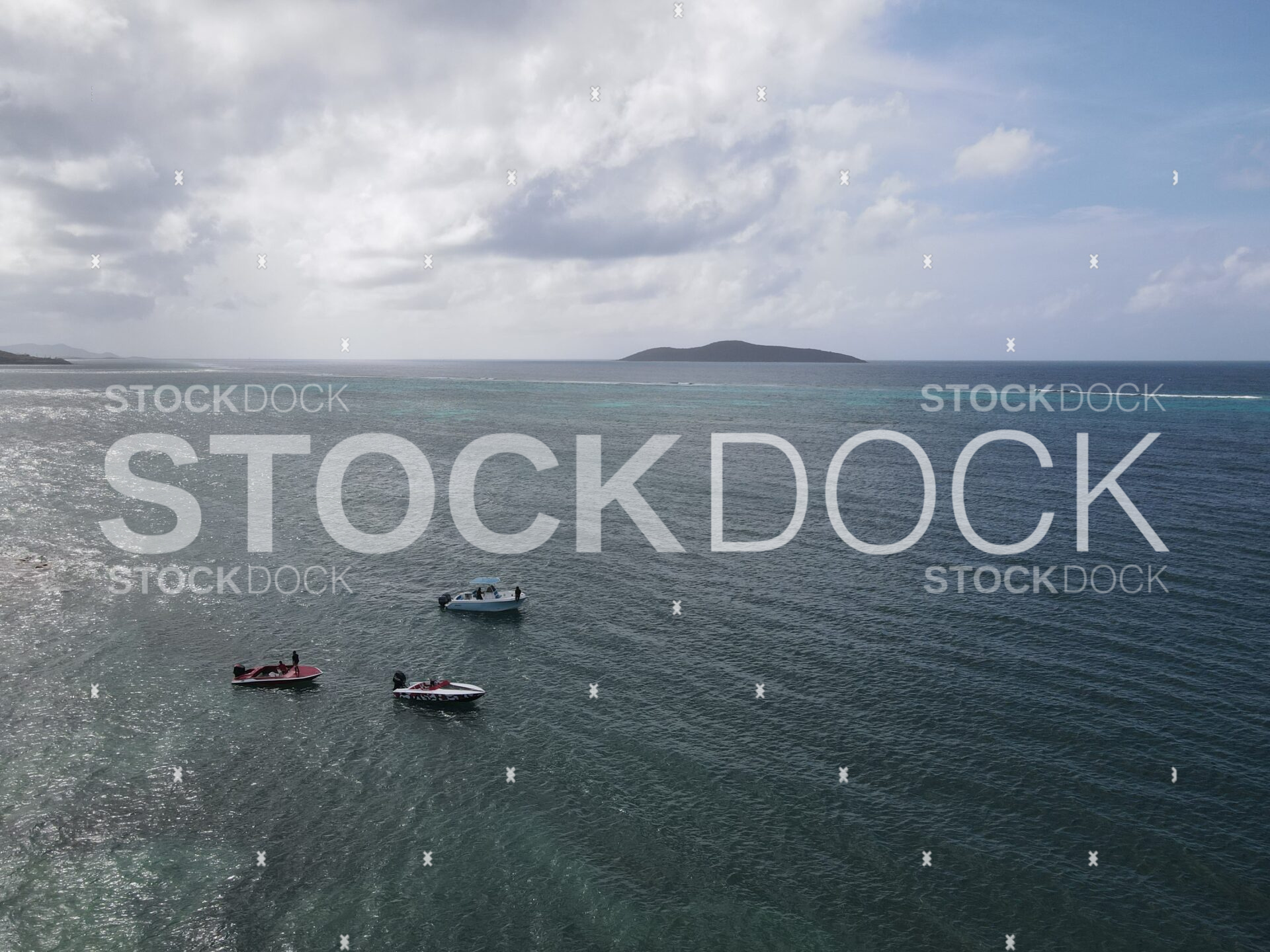 Boats with Buck island in view