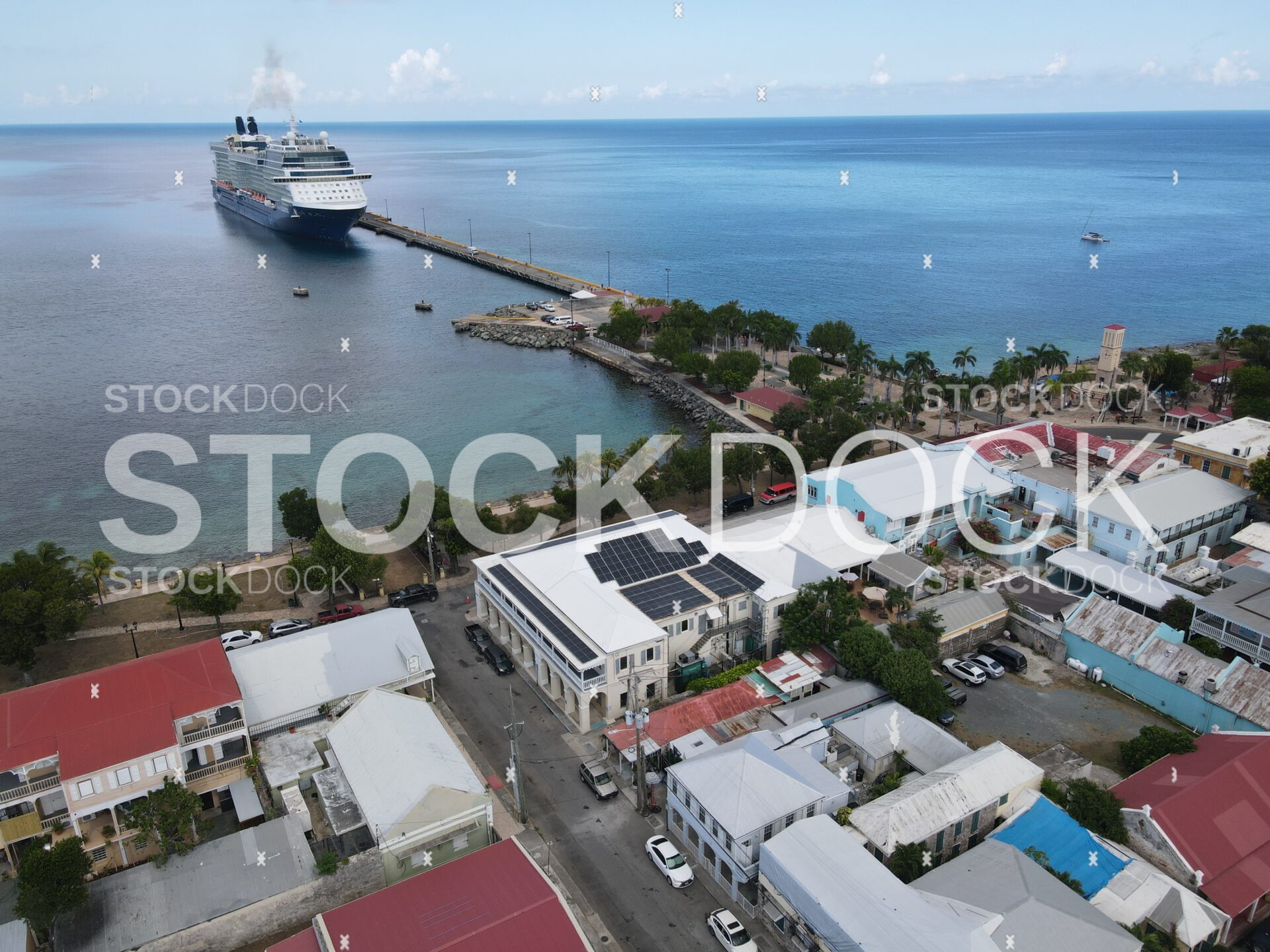 Cruise ship in Frederiksted harbor on St. Croix
