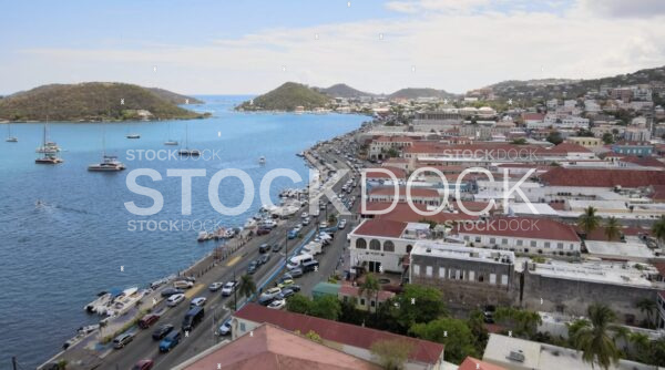 Charlotte Amalie Waterfront stock photo