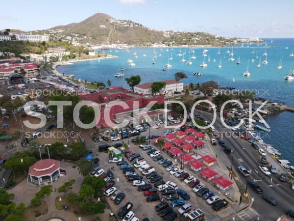 Fort Christian STT Waterfront stock photo