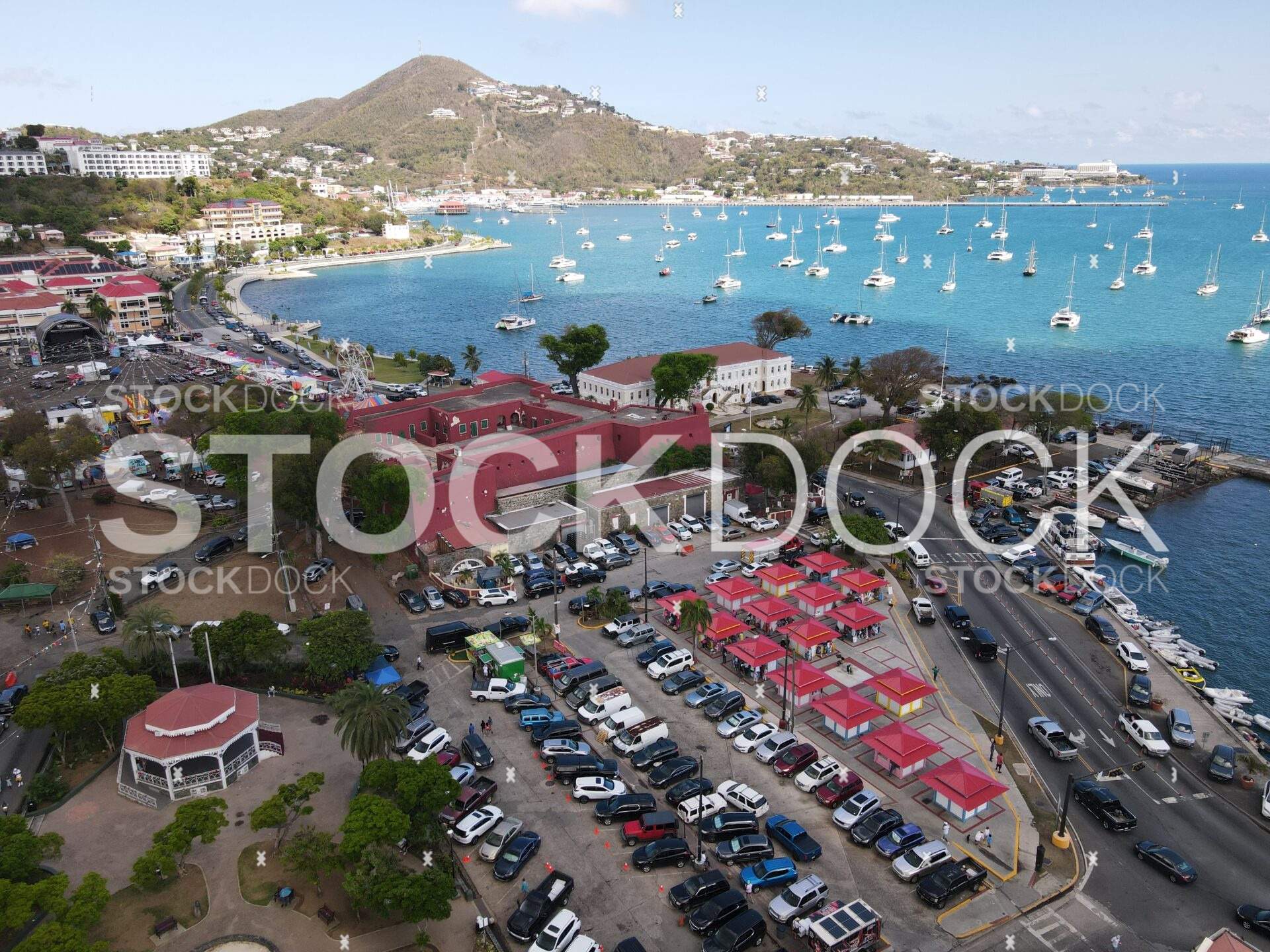 Fort Christian STT Waterfront stock photo