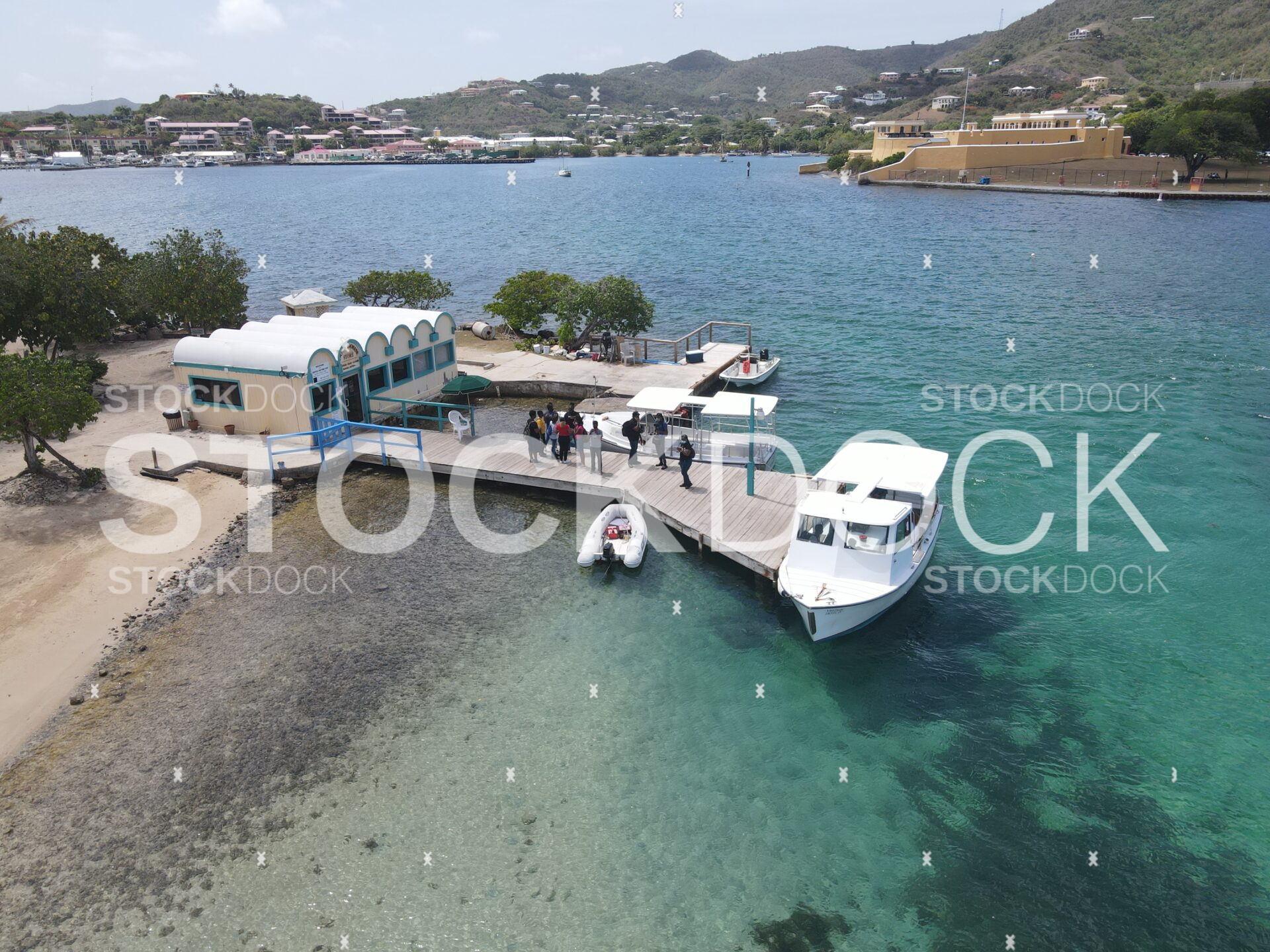 Hotel on the cay visitors stock photo